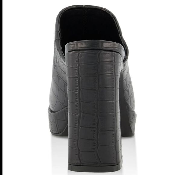 BRAND NEW ROUGE HELUIM SQUARE TOE HIGH HEEL CROC SKIN PRINT FAUX SLIM  MULE R3 - Picture 16 of 16